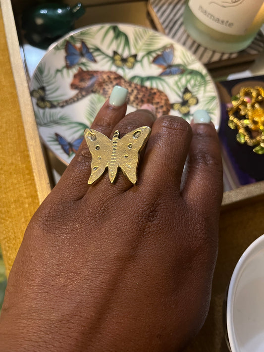 Brass Butterfly Ring