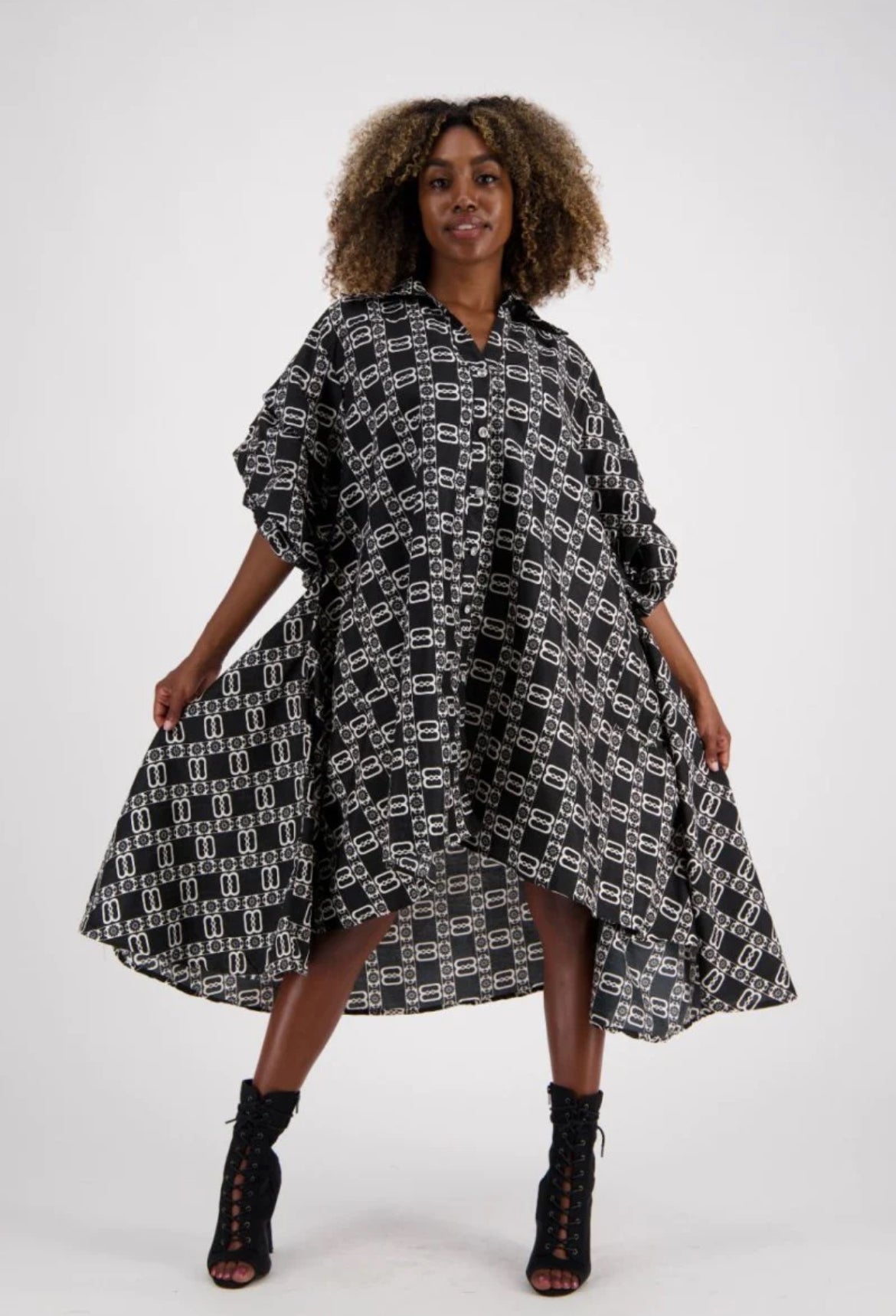 Nyame Biribi Adinkra Swing Dress