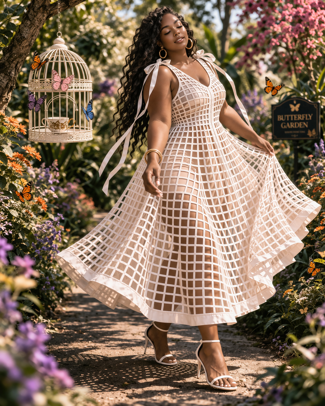 mesh cage dress The Elysian Cage Dress (White)