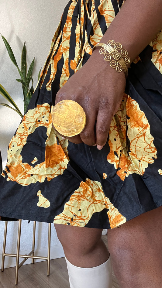 Adinkra Spiral Brass Cuff