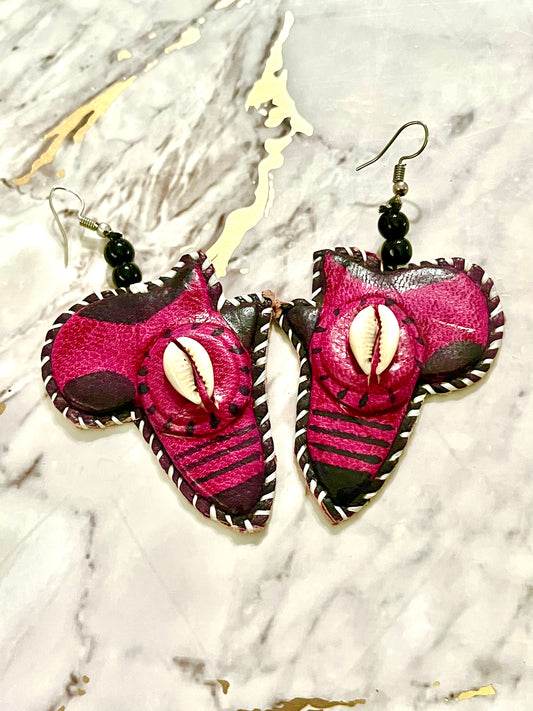 Afrique Leather Earrings