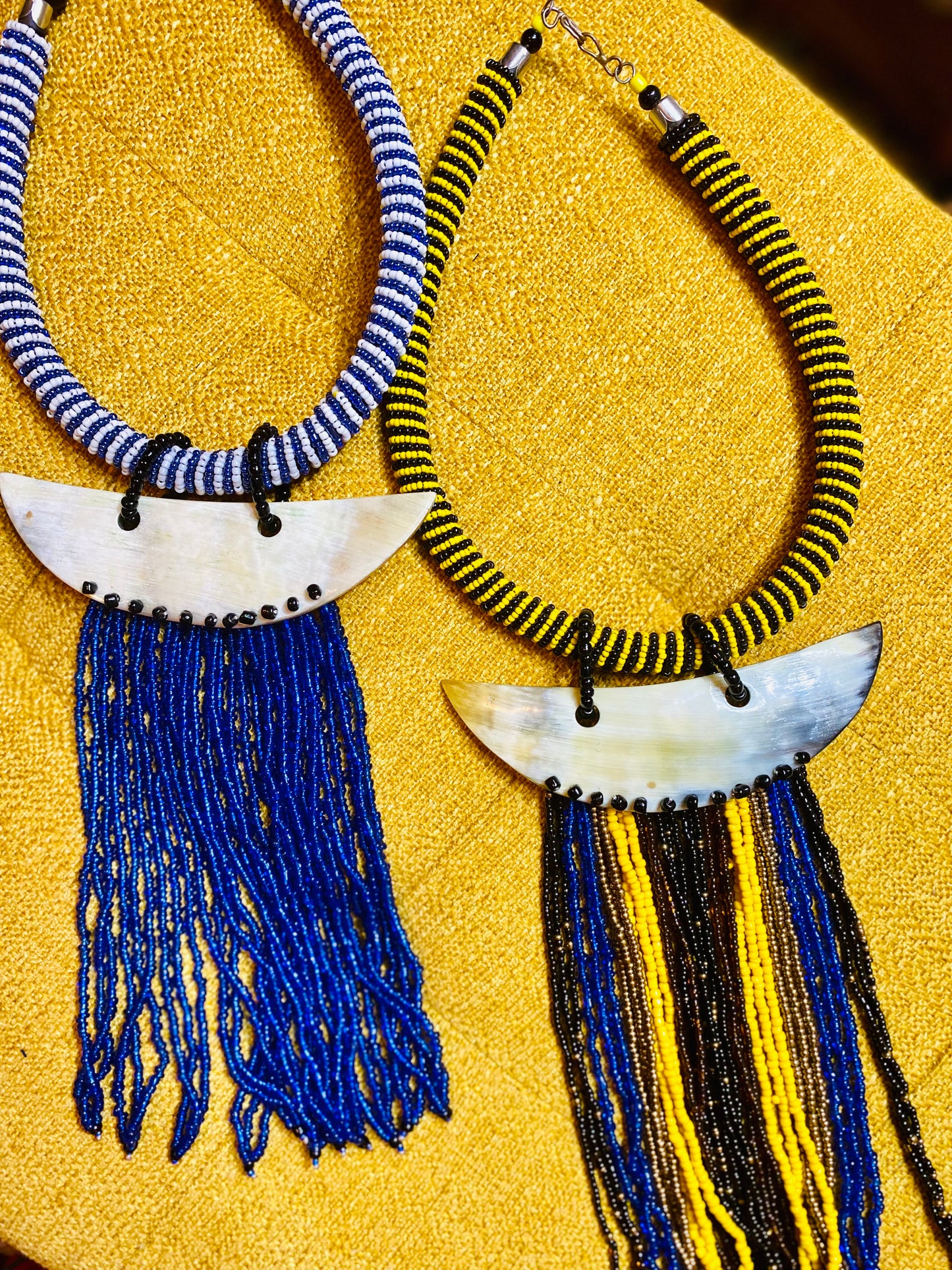 Tye Bead and Bone Choker
