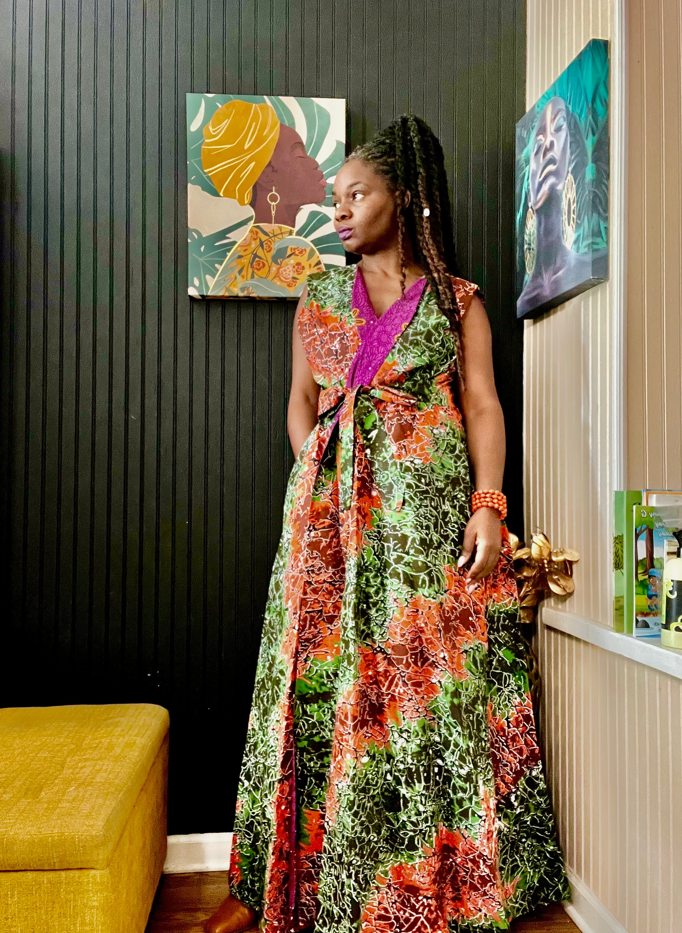 Nori Reversible Wrap Dress Ngome Lifestyle Nori Reversible Wrap Dress Ngome Lifestyle