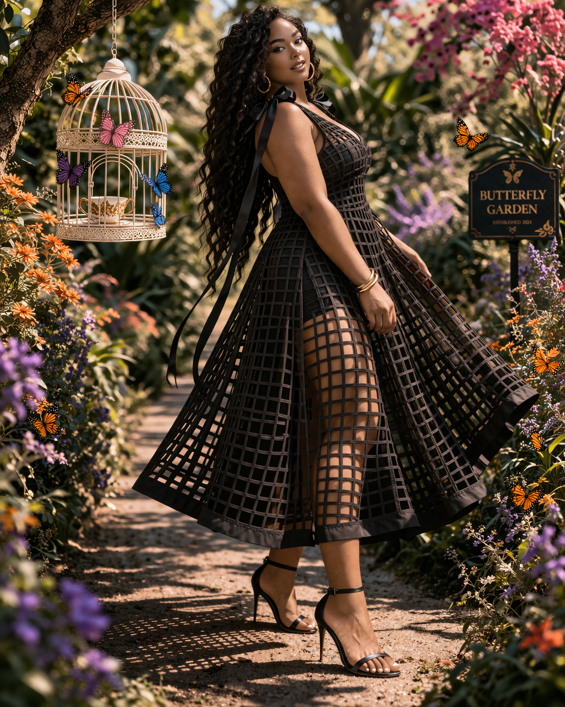 The Elysian Cage Dress (Black)