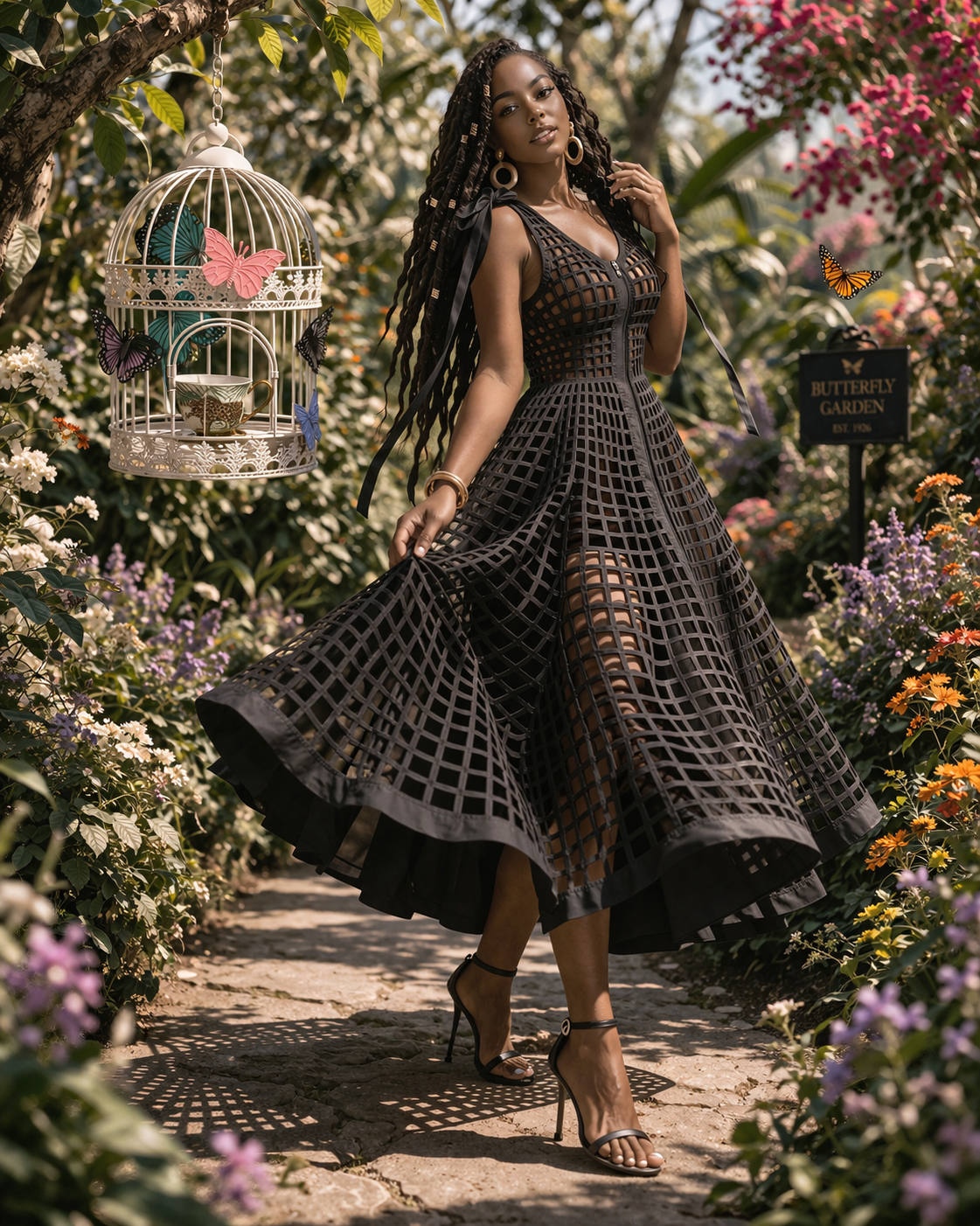 The Elysian Cage Dress (Black)