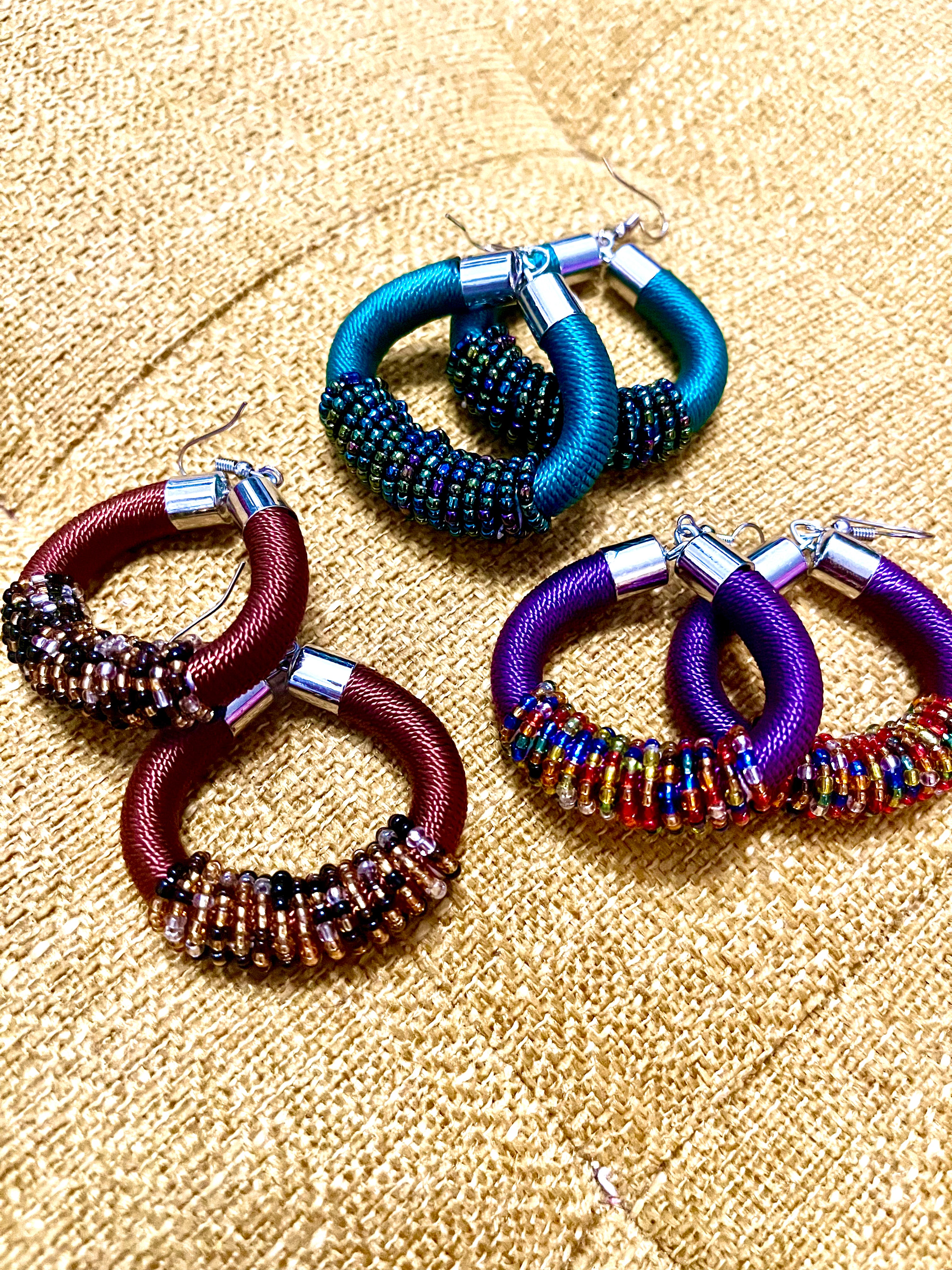 Katelaya Beaded Hoop Earrings