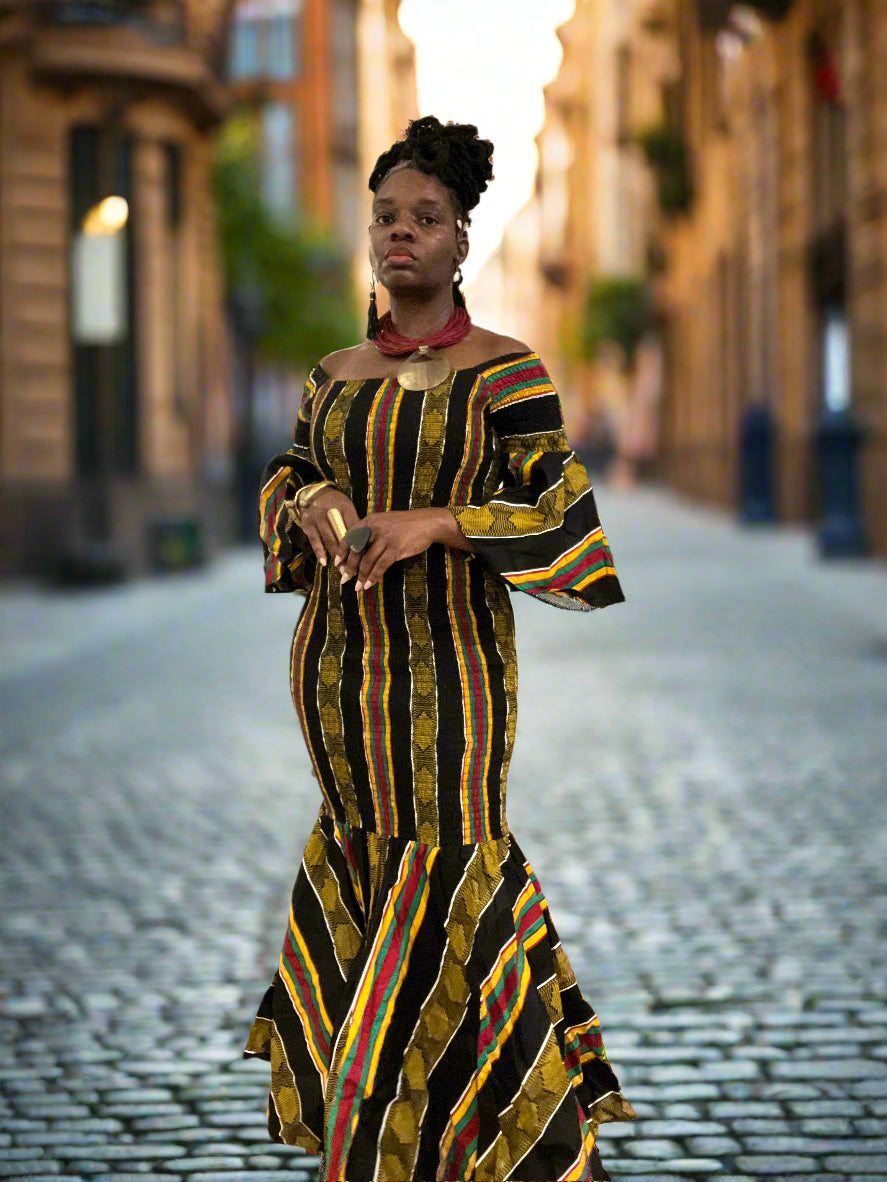 Kenya Mermaid Dress in Kente