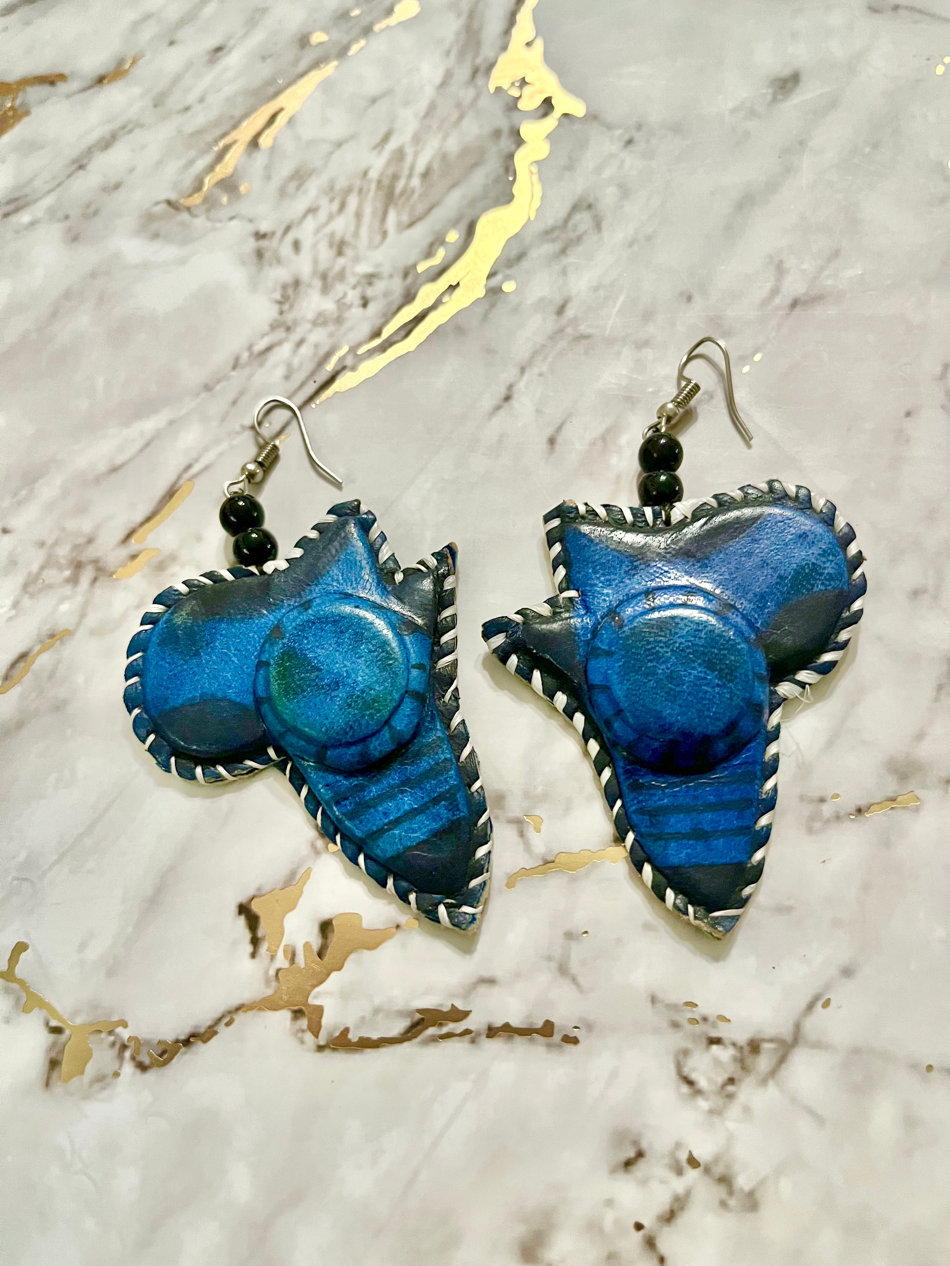 Afrique Leather Earrings