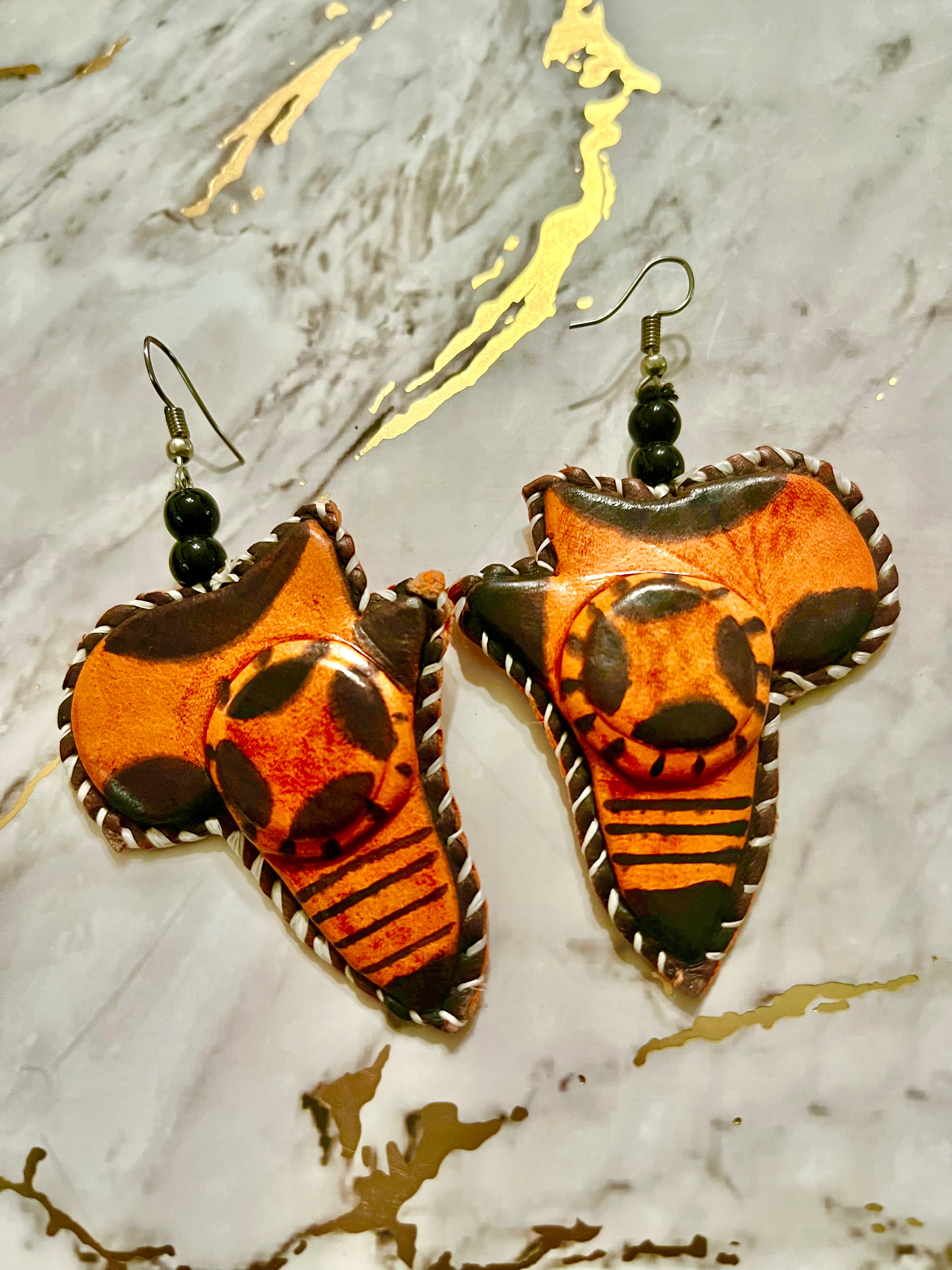 Afrique Leather Earrings