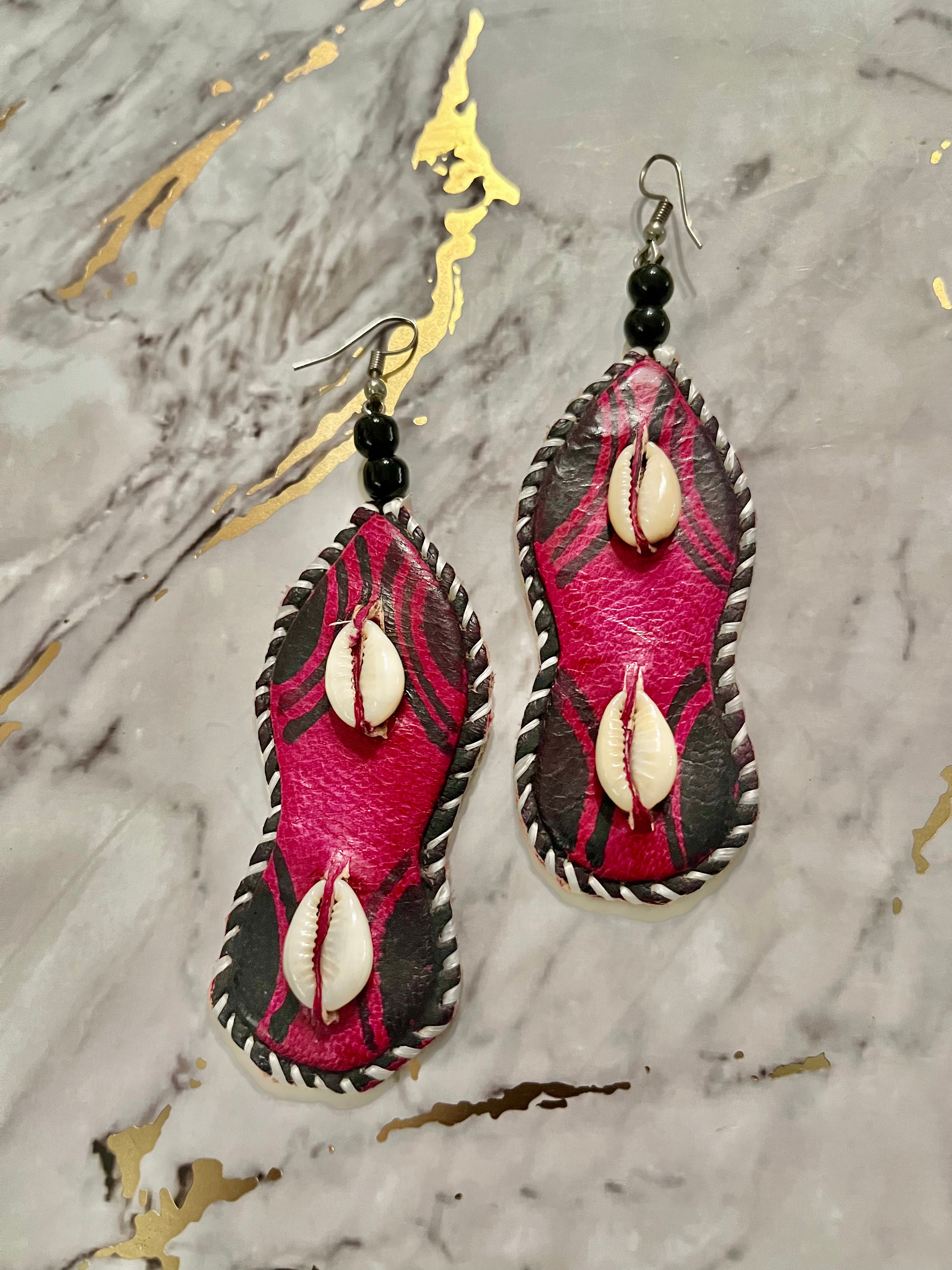 Densai Leather Earrings