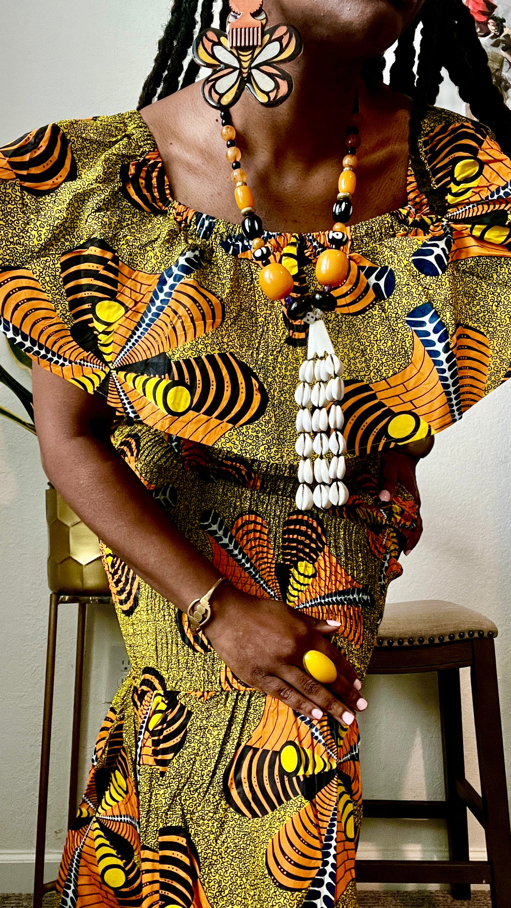 Mali Cowrie Tassel Set