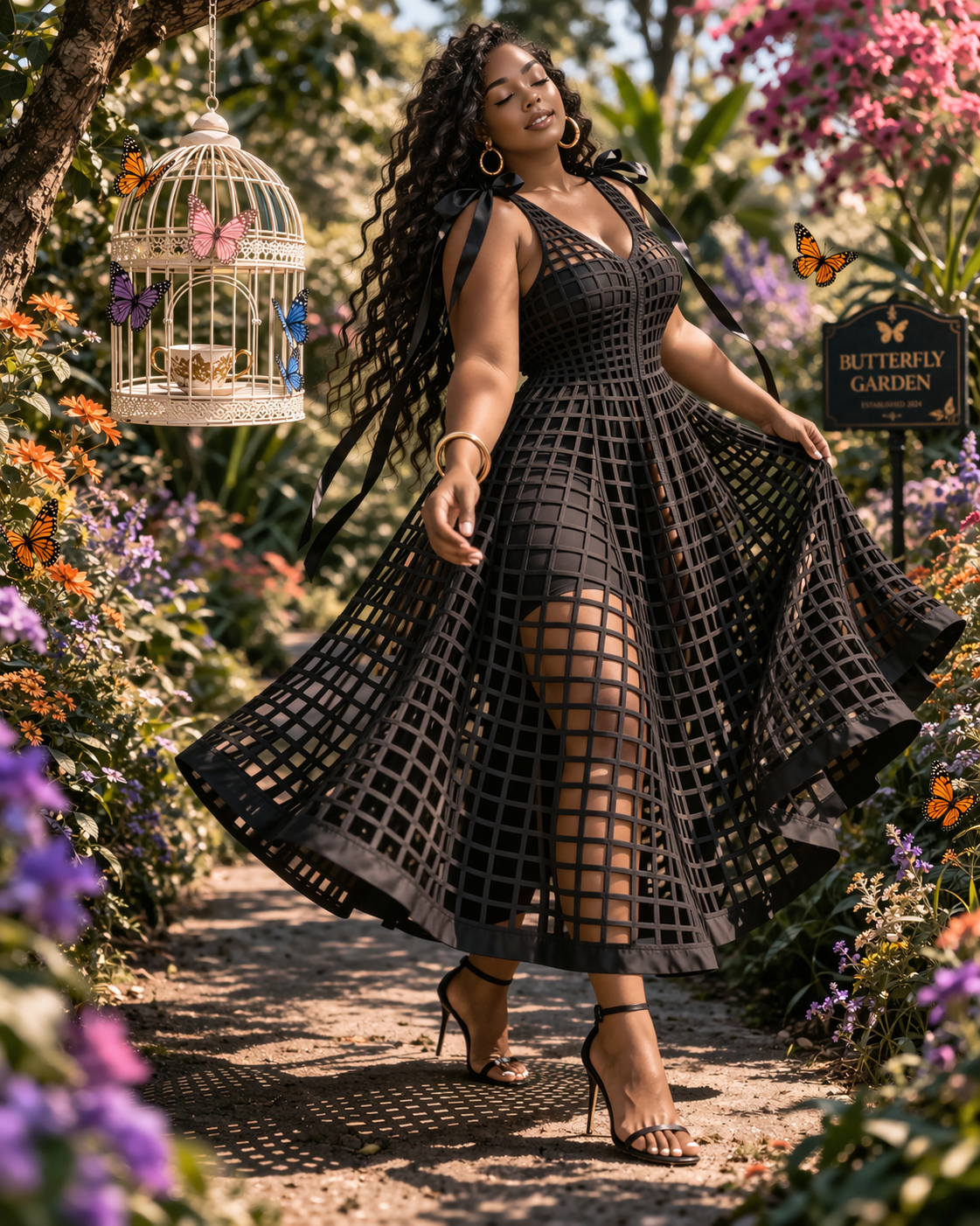 The Elysian Cage Dress (Black)