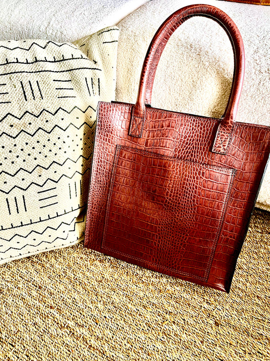 Cognac Leather Tote