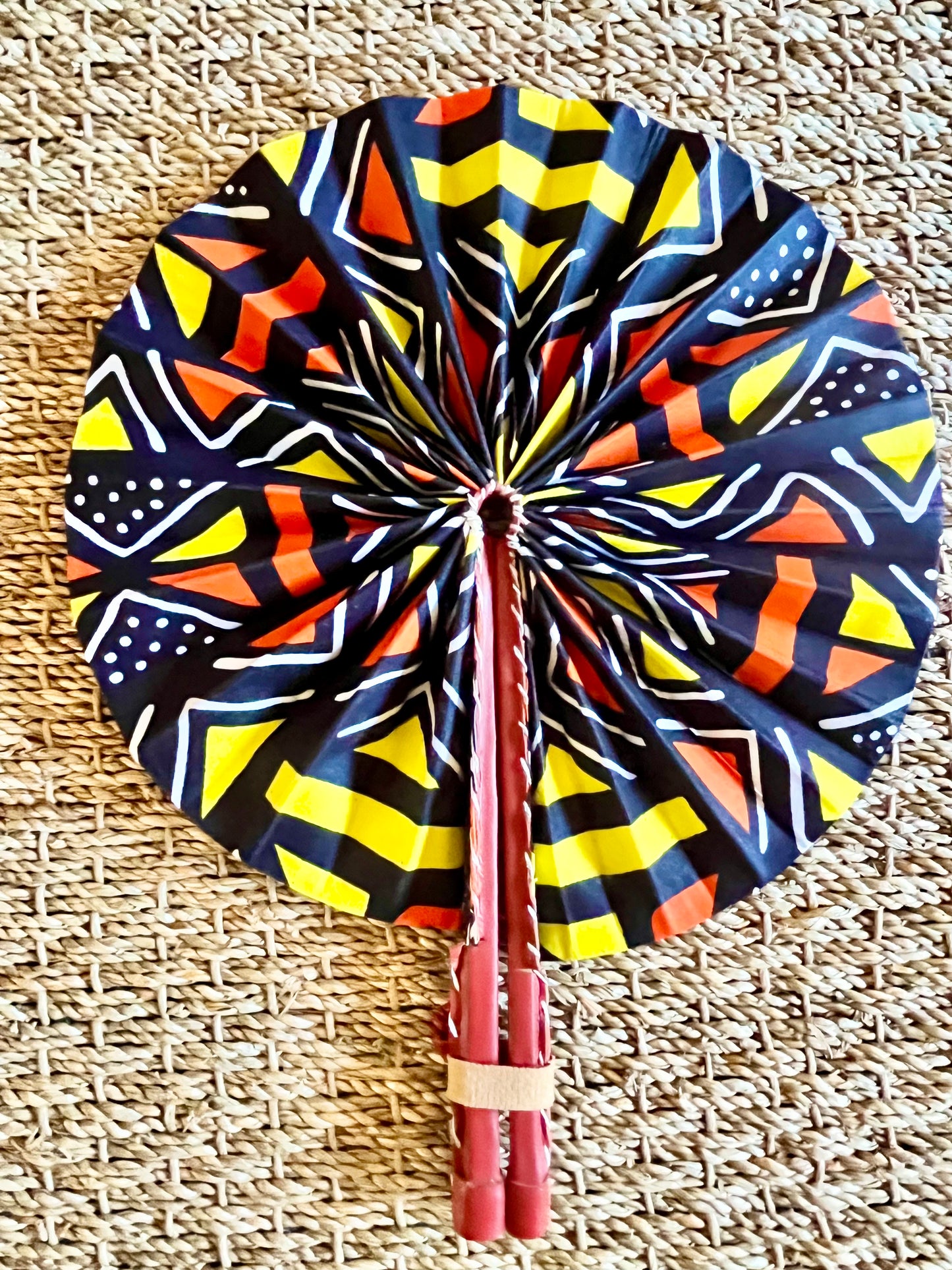 Noire Ankara Fabric Fans