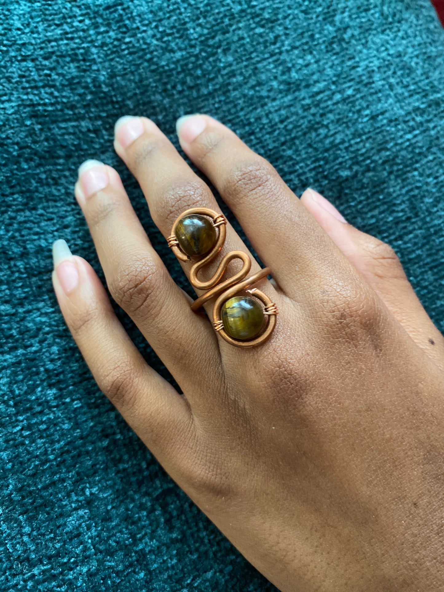 Copper Gem Stone Ring