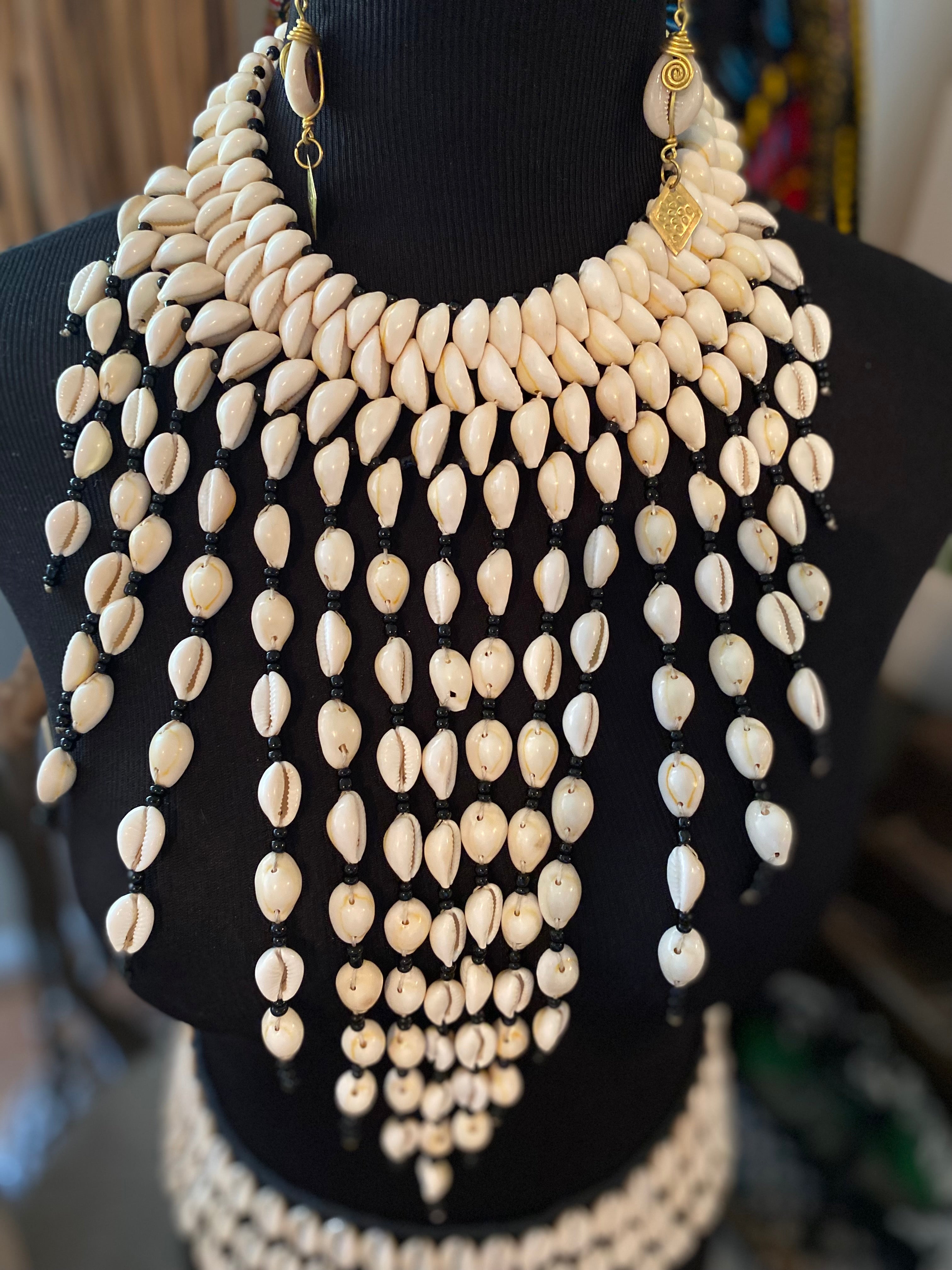 Cassara Cowrie Chandelier Bib
