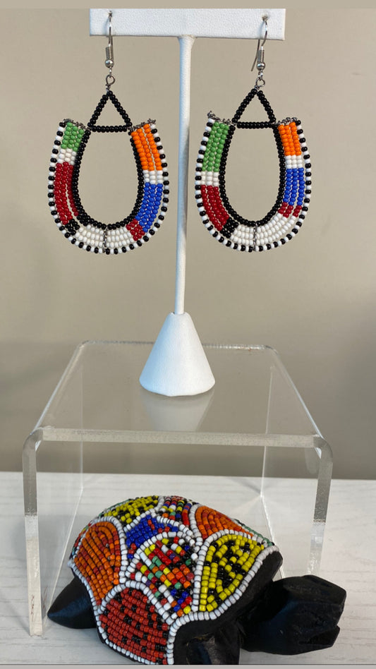 Massai Beaded Moon Earrings