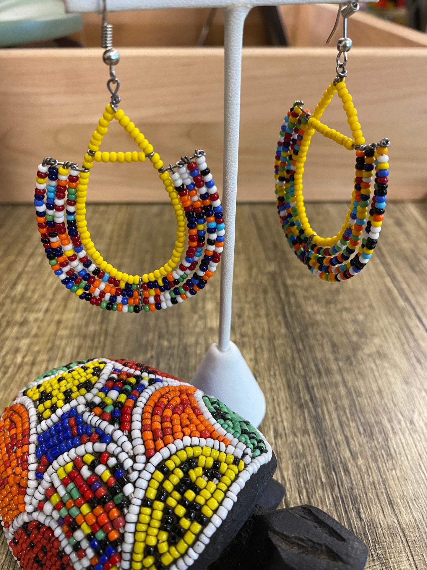 Massai Beaded Moon Earrings