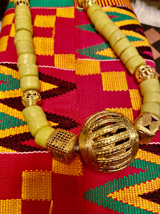 Omanahene Necklace in Chartreuse