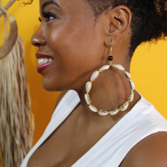 Queen Nandi Cowrie Hoops